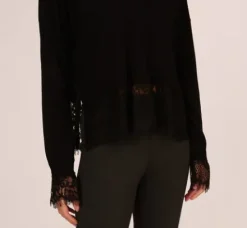 Adrianna Papell Tops & Blouses|Sweaters*V Neck Lace Trim Twofer Sweater In