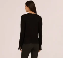 Adrianna Papell Tops & Blouses|Sweaters*V Neck Lace Trim Twofer Sweater In