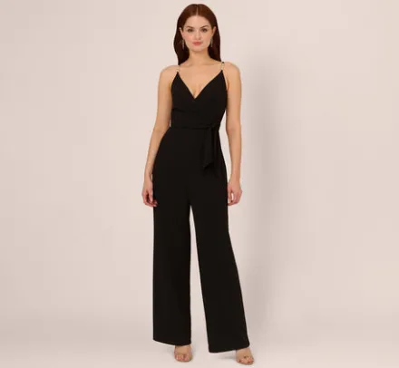 Adrianna Papell Jumpsuits|Day Dresses*Wide Leg Jumpsuit With Pearl Chain Spaghetti Straps In