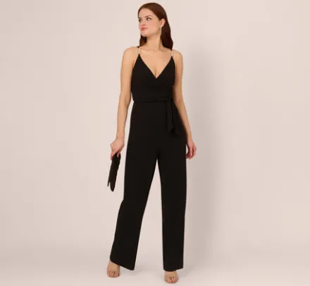 Adrianna Papell Jumpsuits|Day Dresses*Wide Leg Jumpsuit With Pearl Chain Spaghetti Straps In