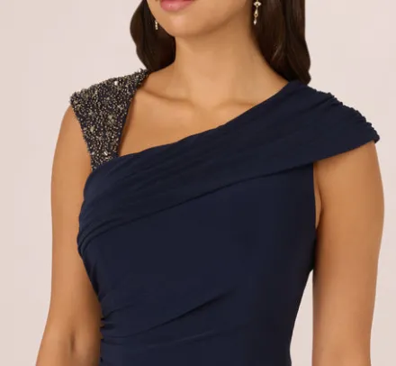 Adrianna Papell Jumpsuits|Beaded Dresses*Wide Leg Shirred Jersey Jumpsuit With Beaded Strap In