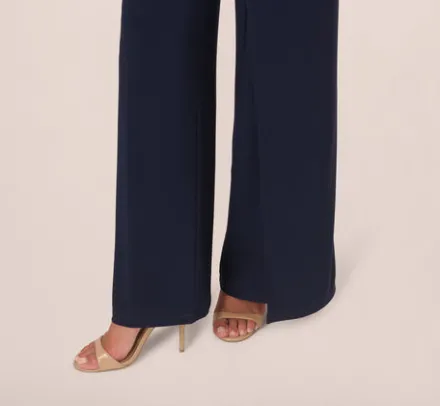 Adrianna Papell Jumpsuits|Beaded Dresses*Wide Leg Shirred Jersey Jumpsuit With Beaded Strap In